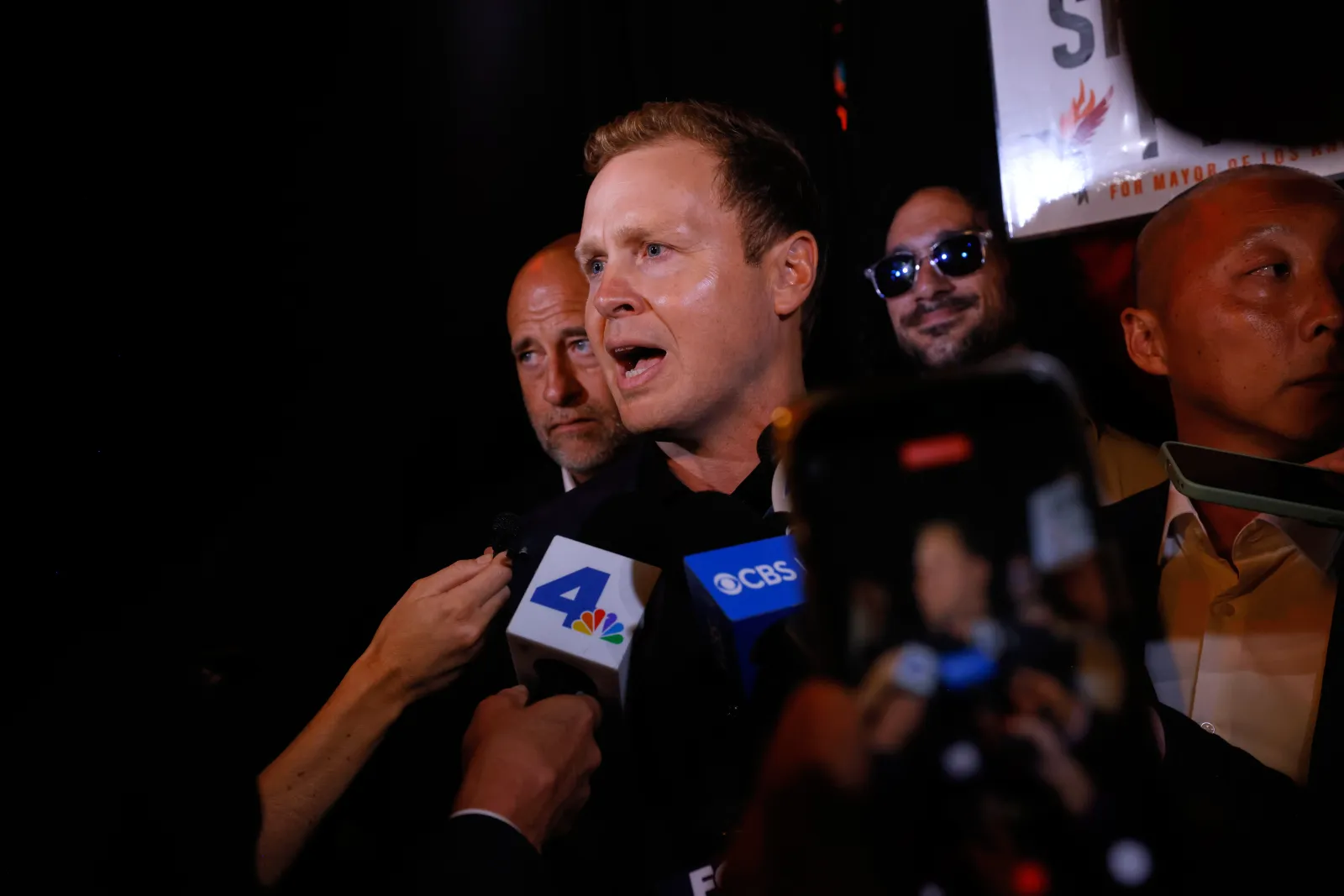 Spencer Pratt fields interviews during an event in Los Angeles on June 2, 2026.