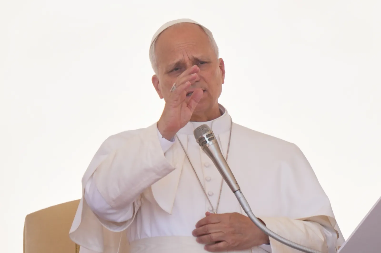 Pope Leo XIV holds his weekly general audience in St. Peter's Square, at the Vatican, on June 17.