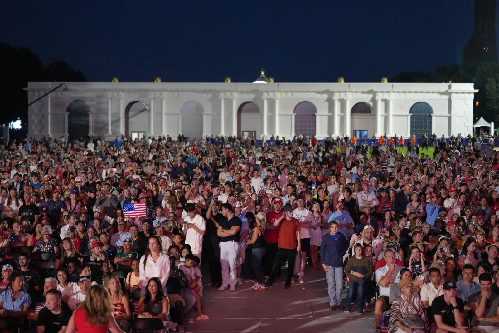 People listen as President Donald Trump speaks at the opening of the Great American State Fair on the National Mall, Wednesday, June 24, 2026, in Washington. (AP Photo/Julia Demaree Nikhinson)
