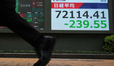 Asian shares are trading mixed amid caution about the war in Iran
