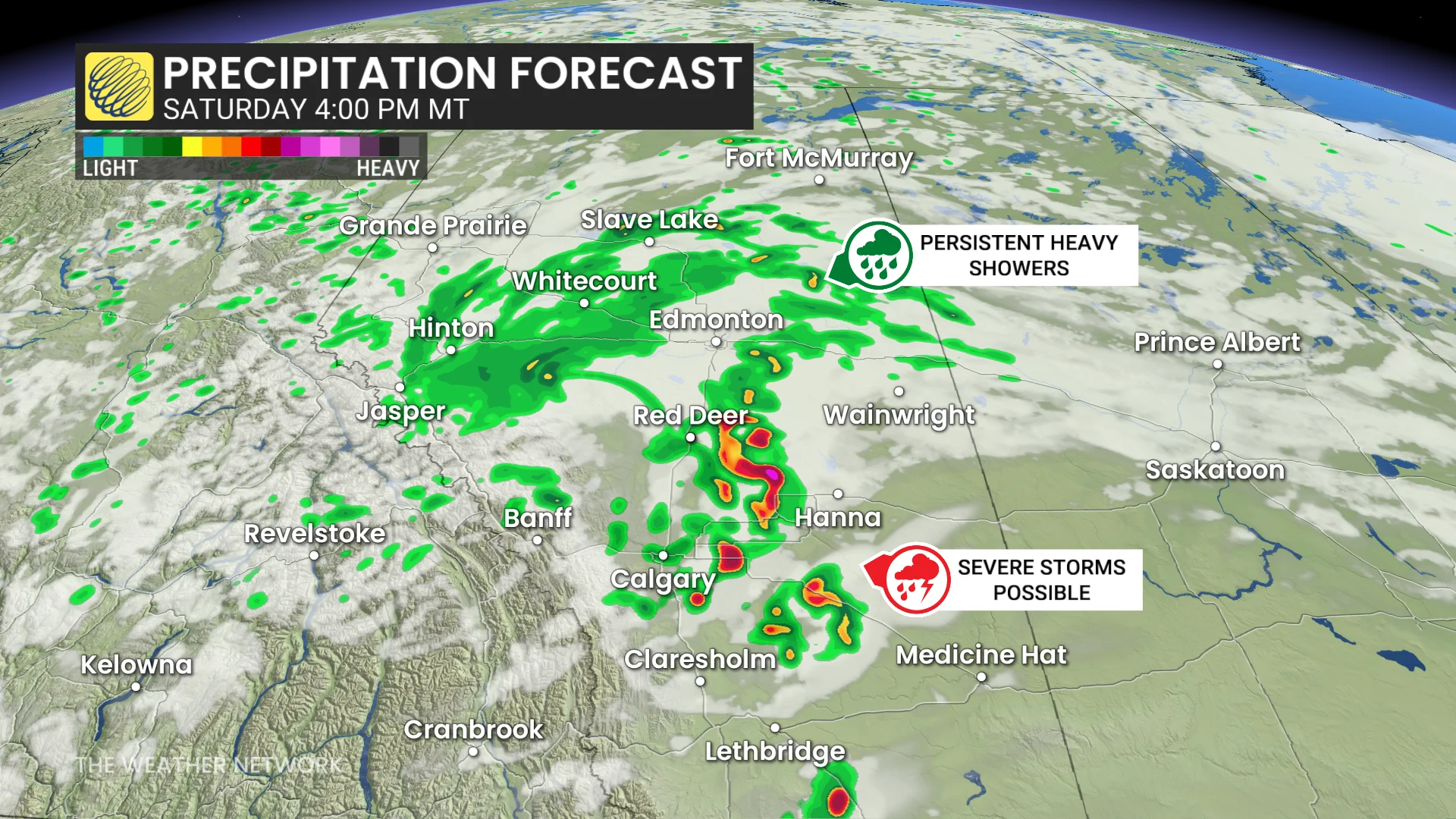 Baron - Alberta precipitation Saturday 4pm - June 19