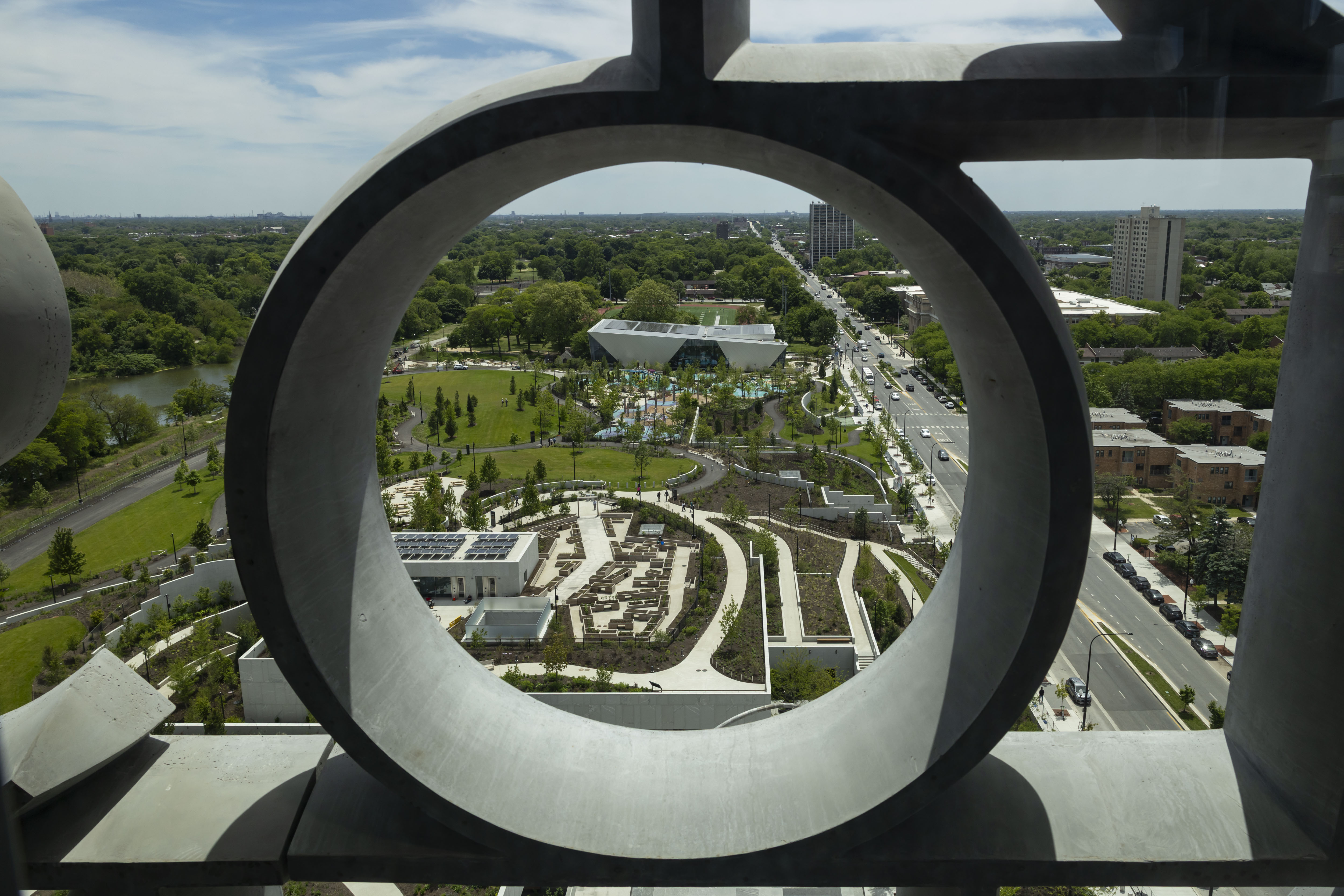 A view of the campus from the Sky Room on...