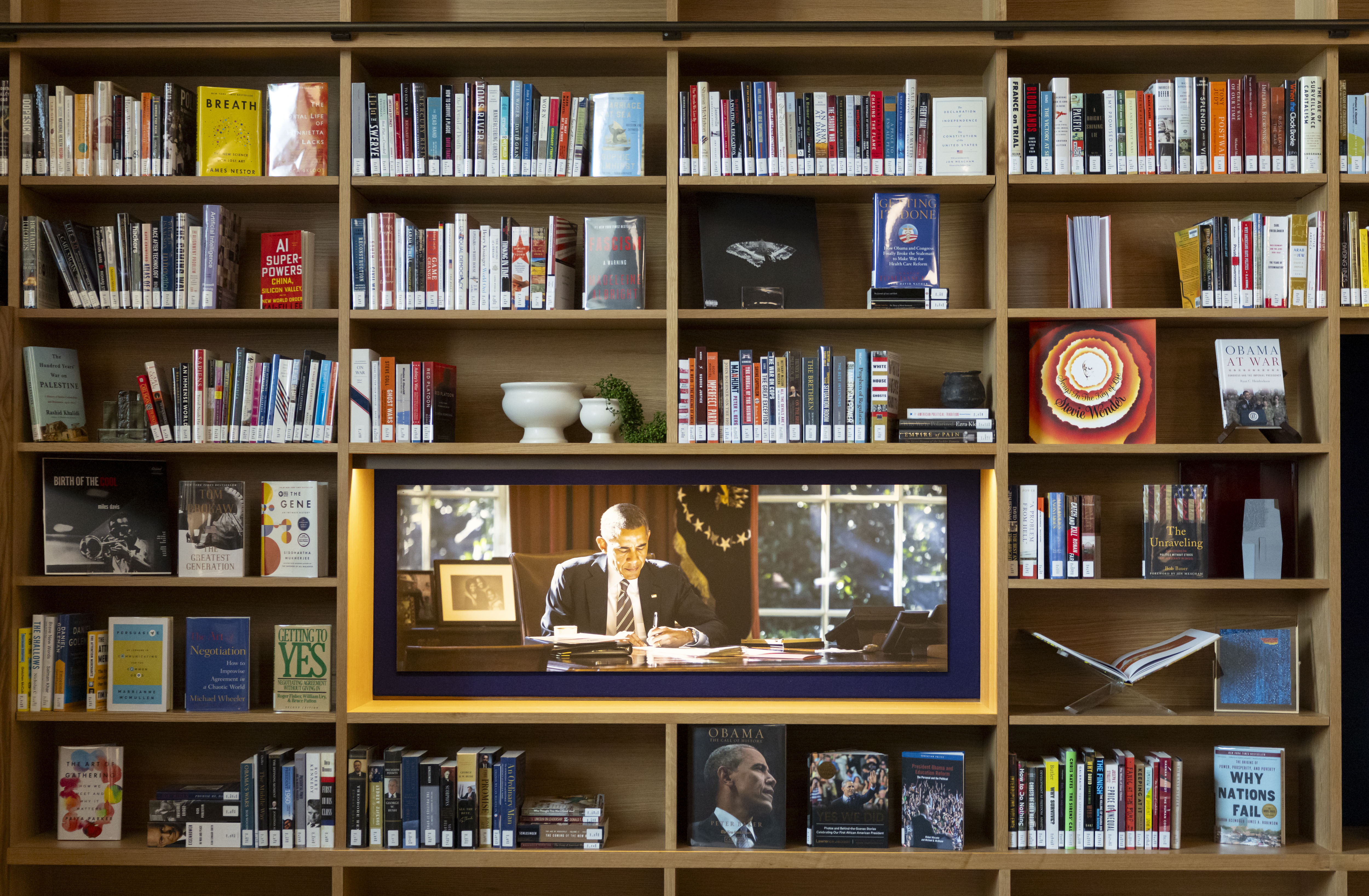 The Presidentâs Reading Room is prepared June 3, 2026, inside...