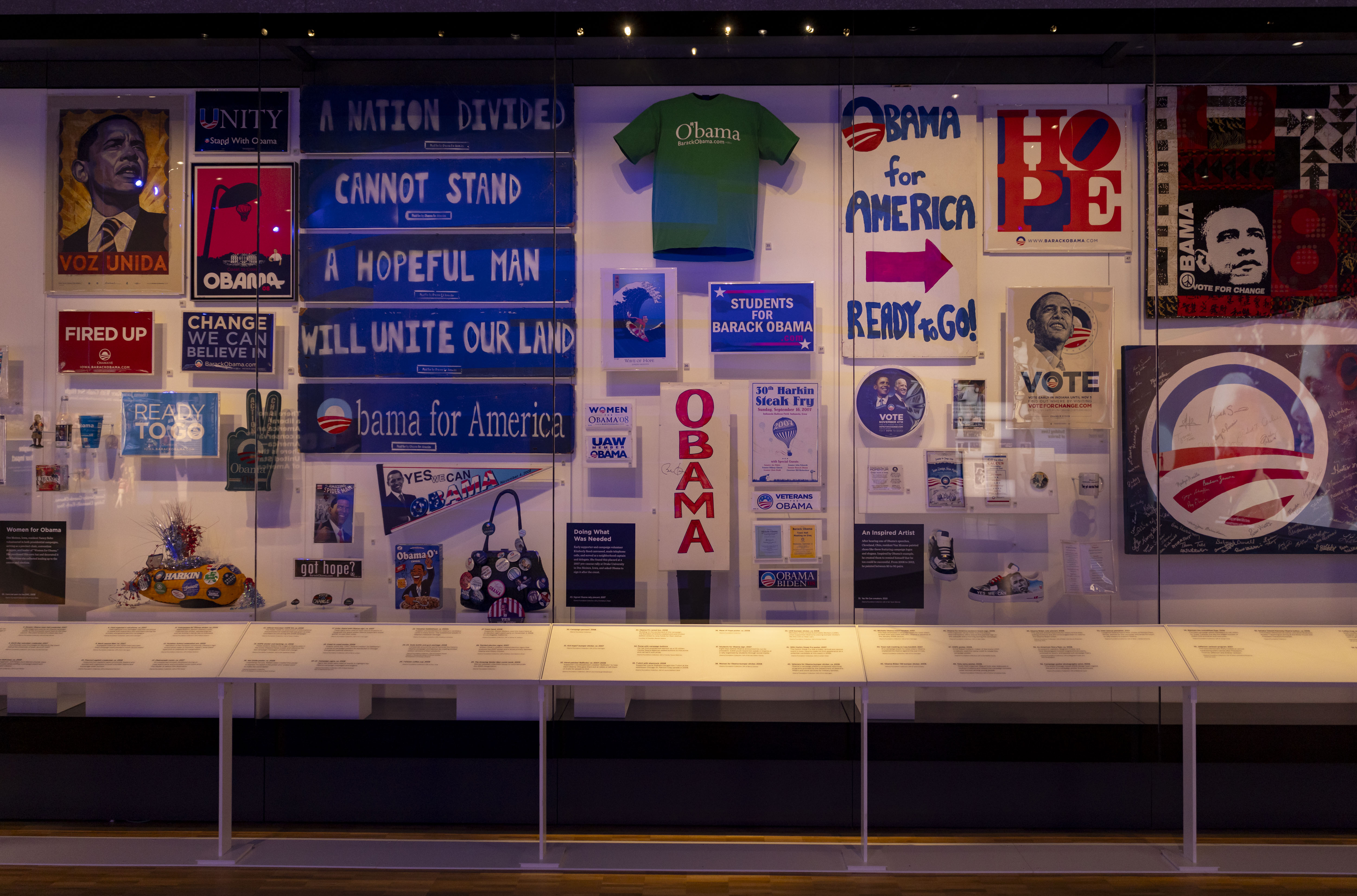 Exhibits in the museum feature the 2008 campaign as the...