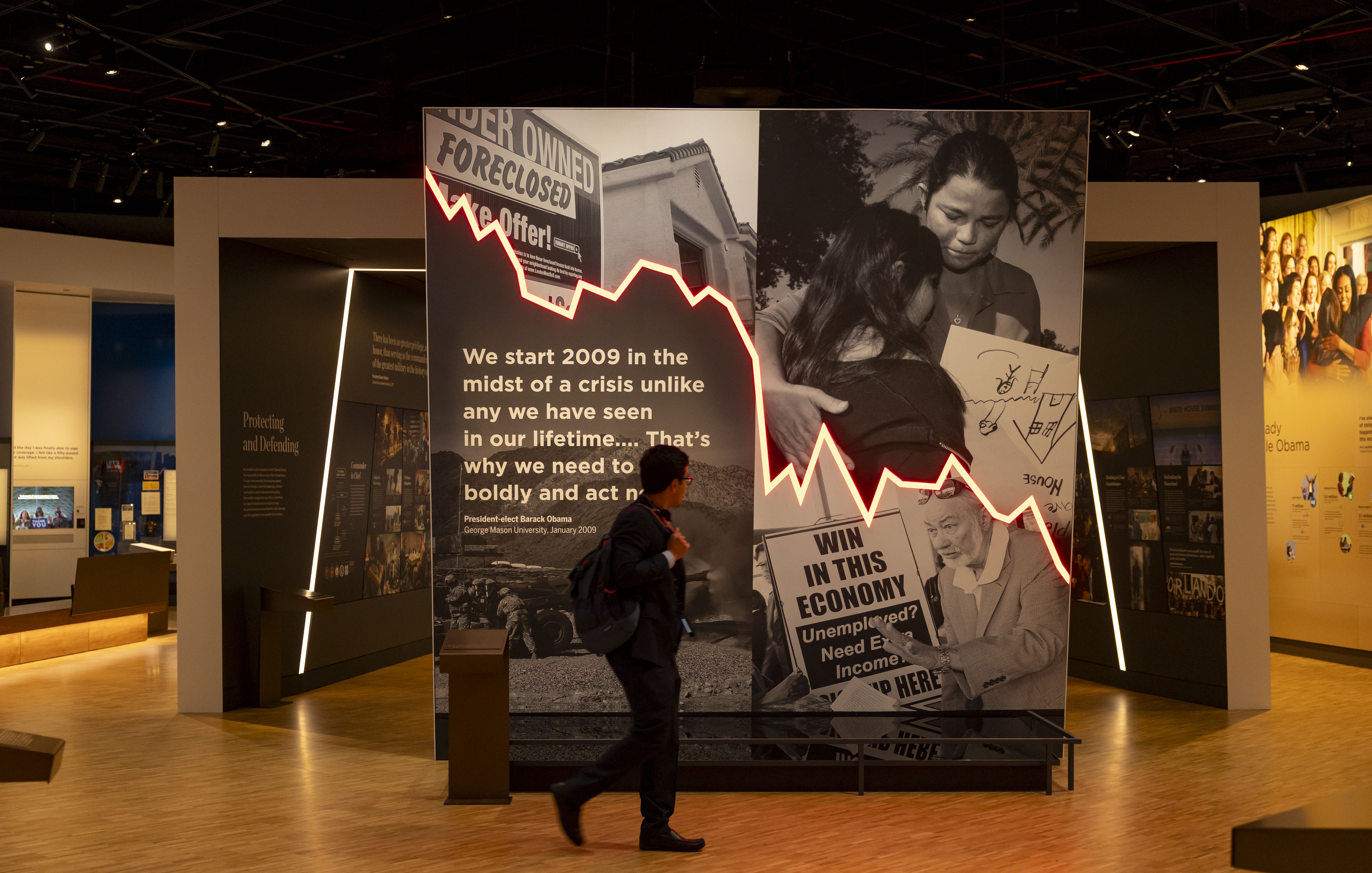 Exhibits are displayed as the Obama Presidential Center prepares for...
