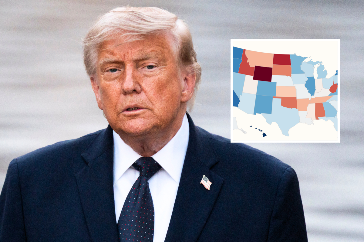Map Shows Trump's Approval Rating in Each State After 17 Months