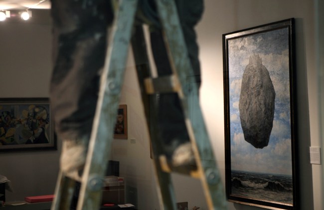 Child Pierces Magritte Masterpiece with Pine Cone at Israel Museum