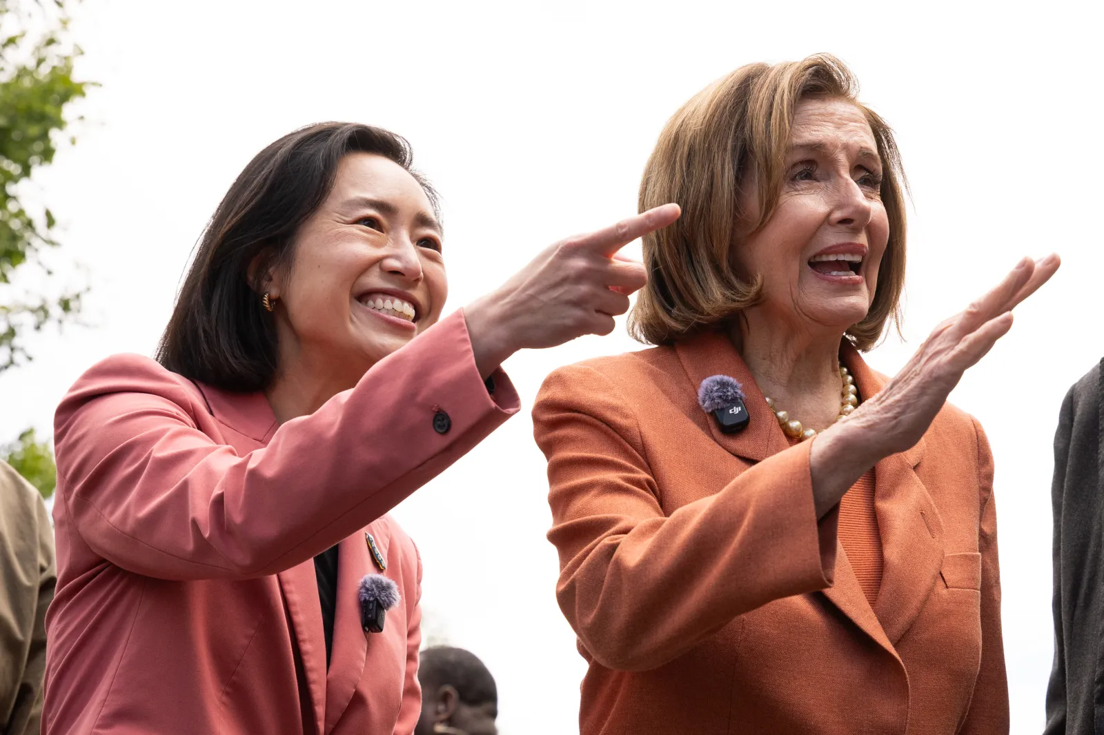 SAN FRANCISCO, CALIFORNIA - MAY 29: Congressional candidate Connie Chan and U.S. Rep. Nancy Pelosi (D-CA) stand at a "Get Out the Vote" rally on May 29, 2026 in San Francisco, California. U.S. Rep. Nancy Pelosi (D-CA) has endorsed San Francisco Supervisor Connie Chan to fill her seat representing California's 11th Congressional District. (Photo by Benjamin Fanjoy/Getty Images)