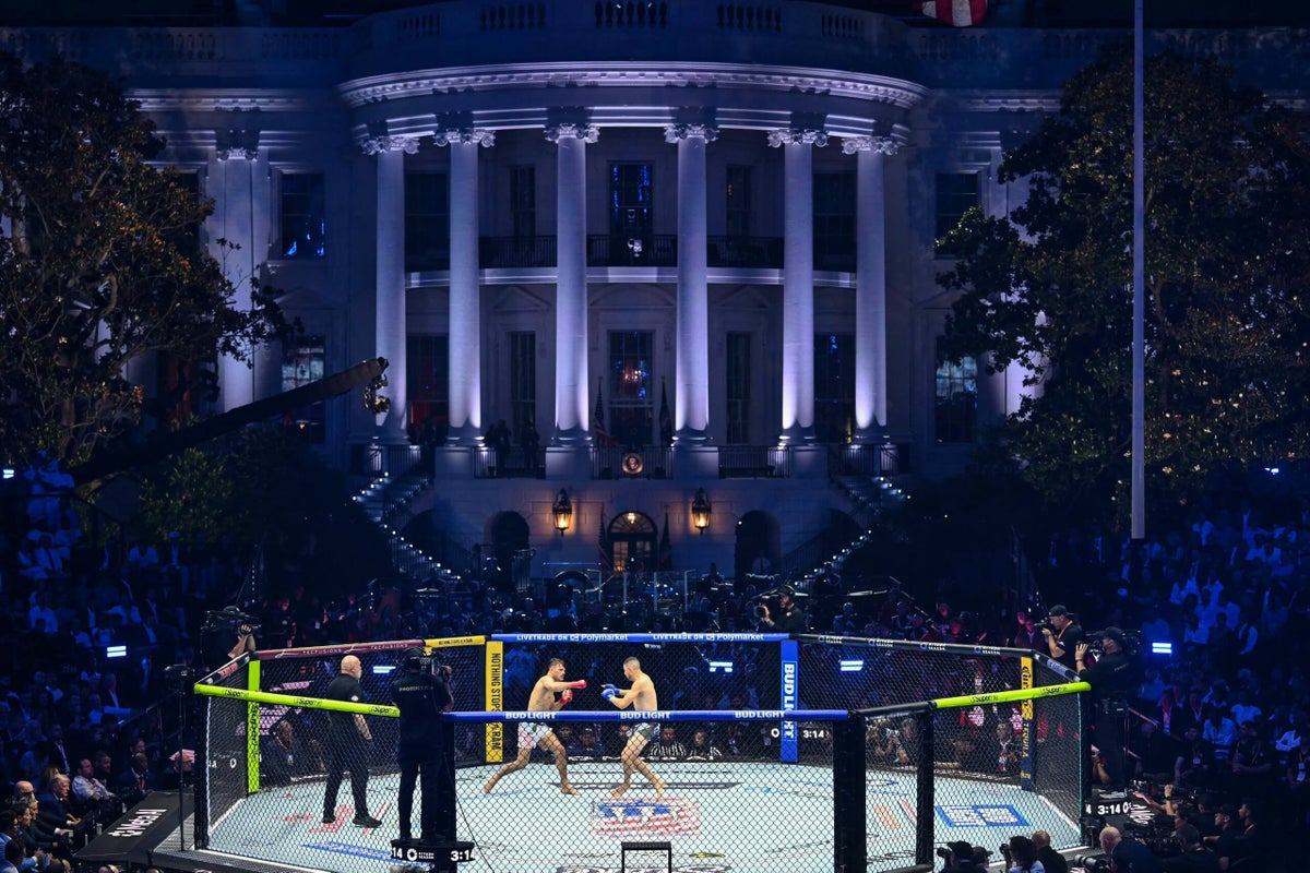 Bloody and bizarre, UFC gets wild White House bragging rights with Trump’s blessing