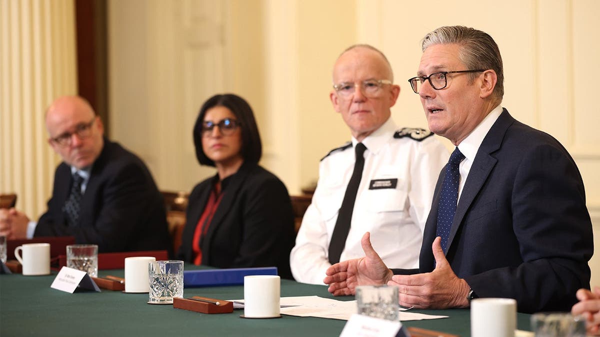 (left to right) Attorney General Lord Richard Hermer, Home Secretary Shabana Mahmood, Met Police Commissioner Sir Mark Rowley, and Prime Minister Sir Keir Starmer