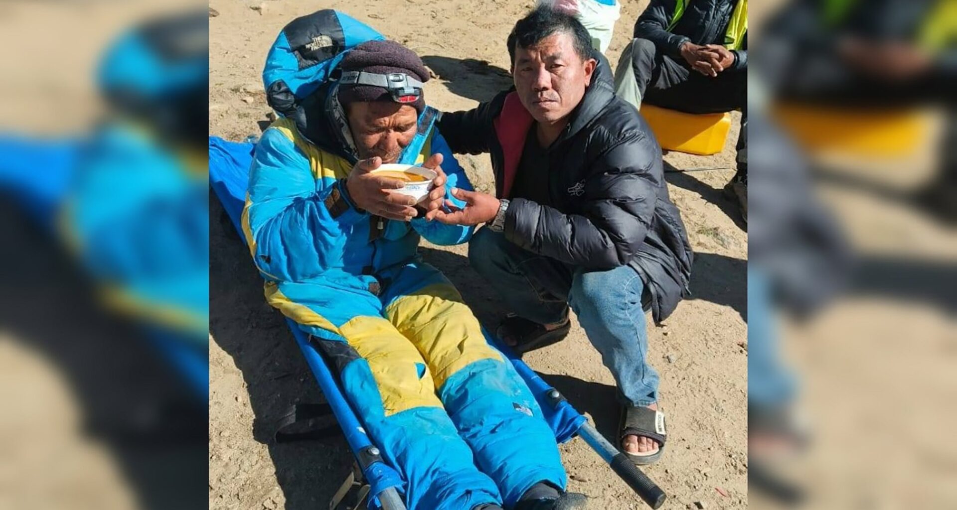 The images showing Hillary Dawa Sherpa in Base Camp