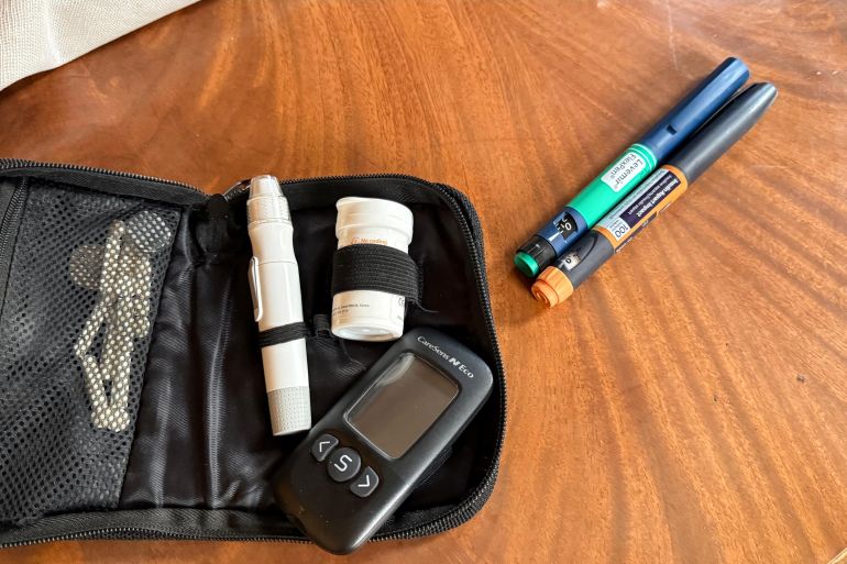 Insulin injections used in the treatment of Type 1 diabetes, essential for regulating blood glucose levels.