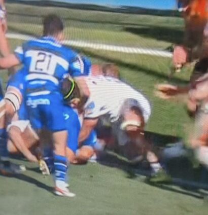 No TMO intervention was called for in this potentially result altering moment during Bath v Exeter Chiefs. Credit: DelBoy80s