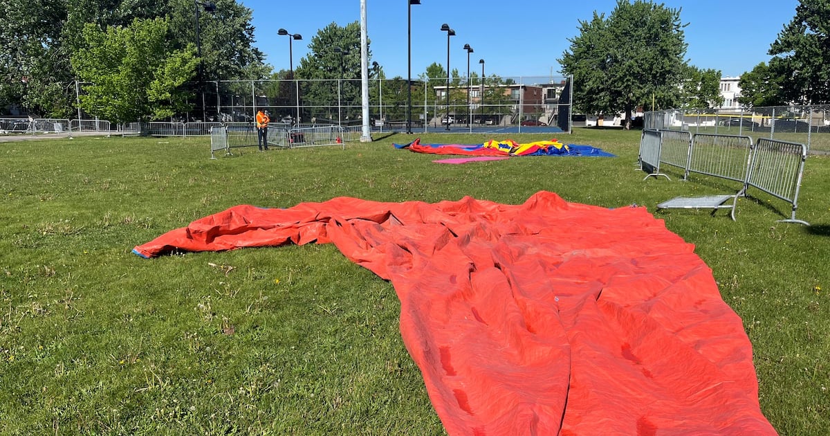 Little girl dies after inflatable castle flies during severe thunderstorm - CTV News