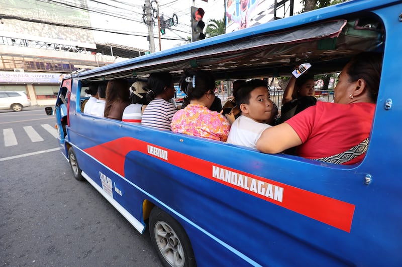 People ride at jeepney bus in Bacolod City, Philippines, on Saturday, May 30, 2026.