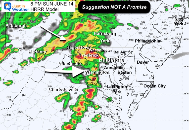 June 14 weather storm forecast Sunday 8 PM