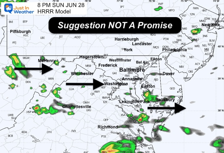 June 28 weather rain radar Sunday 4 PM