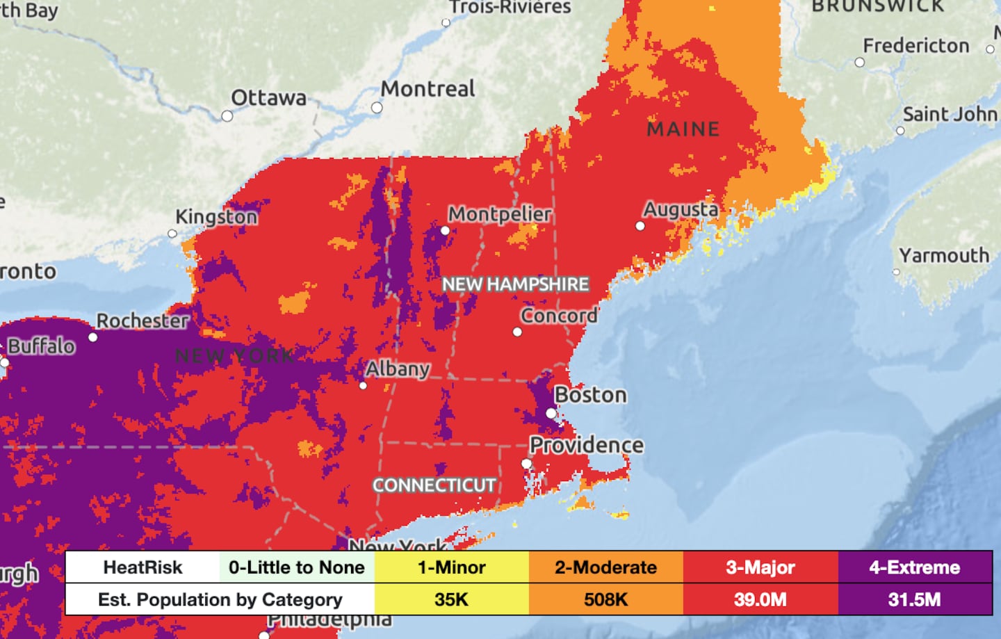 Heat impacts will be extreme across the Greater Boston area on Thursday.