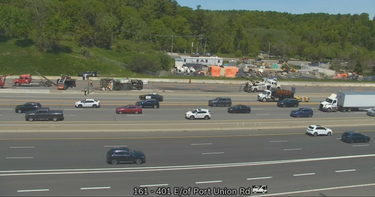 Fatal garbage truck crash caused heavy delays on WB Hwy. 401 in Pickering: OPP - CTV News