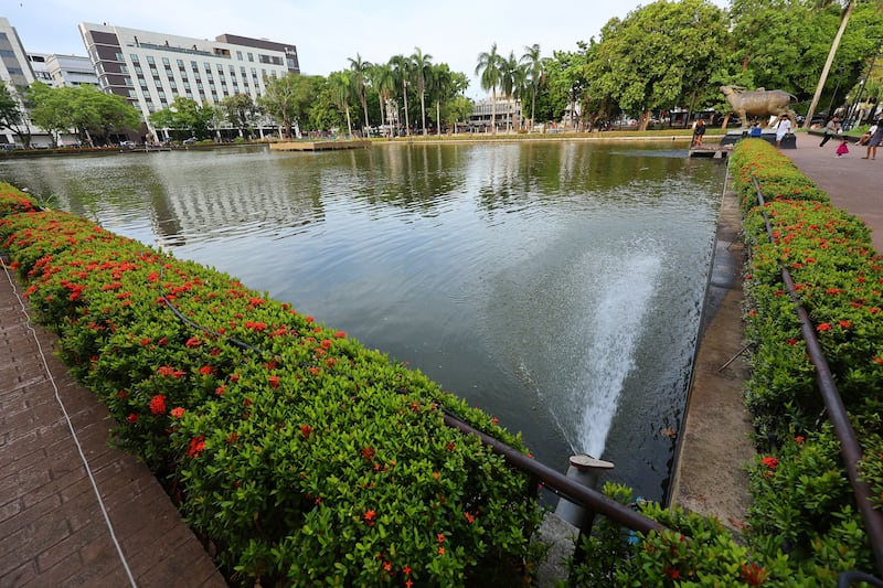 The Capitol Park and lagoon in Bacolod City, Philippines, are shown on Saturday, May 30, 2026.