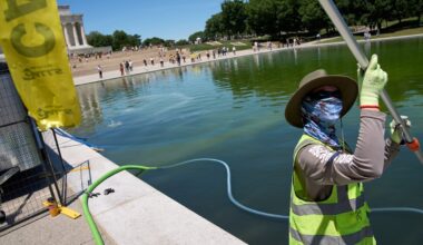 Trump’s remodelled Reflecting Pool turns green again just days after $14-million renovation