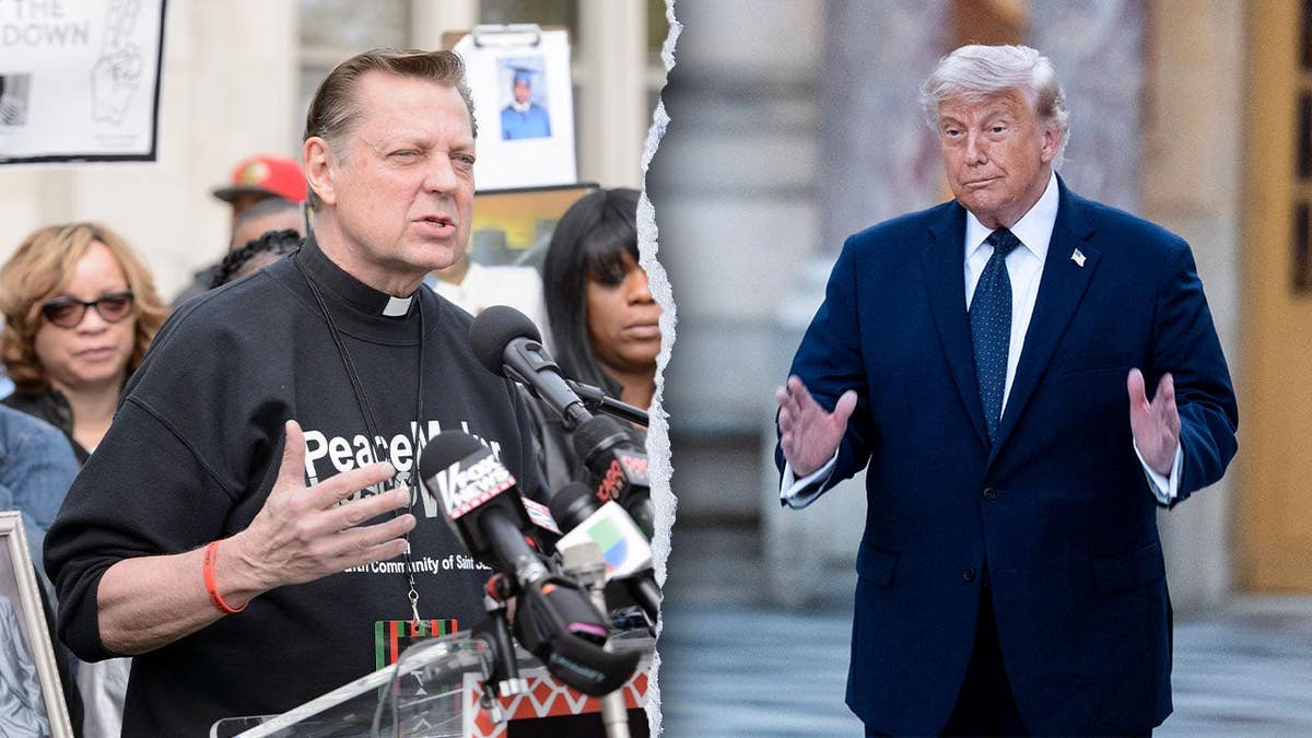Chicago priest Michael Pfleger and President Donald Trump