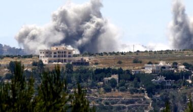 Smoke rises from Israeli bombardment near the village of Kfar Tibnit as seen from nearby Marjayoun (Marjeyoun) in southern Lebanon on June 6, 2026. A ceasefire that was supposed to end the fighting in Lebanon between Israel and Iran-backed militant group Hezbollah took effect on April 17, but has not been respected. Hezbollah and Israel have frequently exchanged accusations of violating the truce, with each side justifying its attacks with alleged violations committed by the other side.