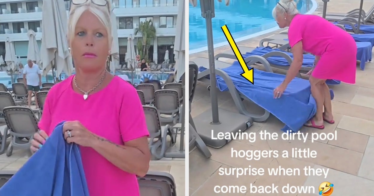 This Video Of A Woman On Vacation Removing All The Towels From Pool Chairs Is Going Mega Viral - BuzzFeed