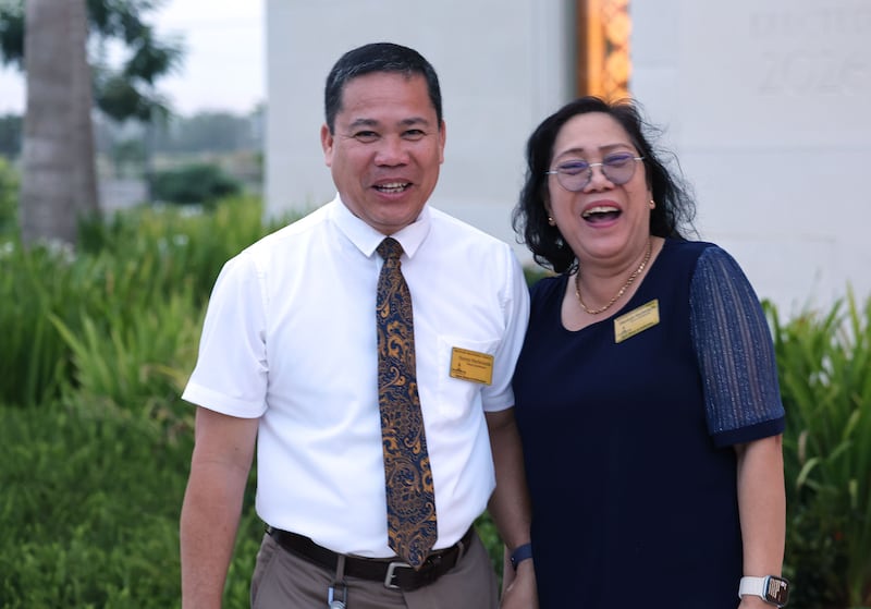 Sunny and Hannah Herbolario, Bacolod Philippines Temple open house committee event coordinators, in Bacolod City, Philippines, on Friday, May 29, 2026.