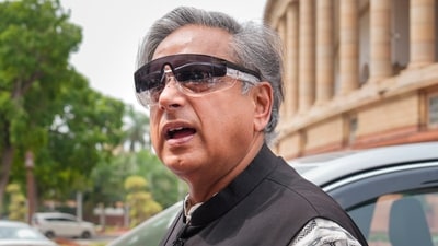 Congress MP Shashi Tharoor during the Special session of Parliament, in New Delhi, Friday, April 17, 2026. (PTI)