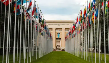 United Nations building in Geneva, Switzerland.