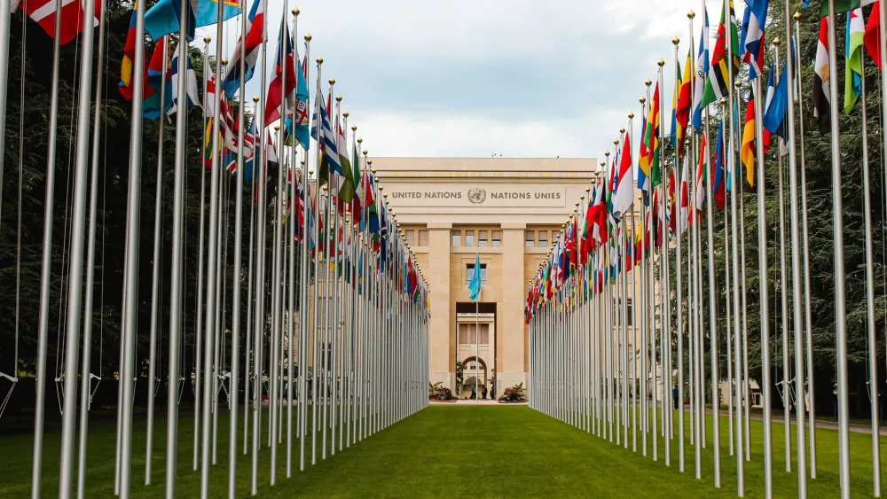 United Nations building in Geneva, Switzerland.