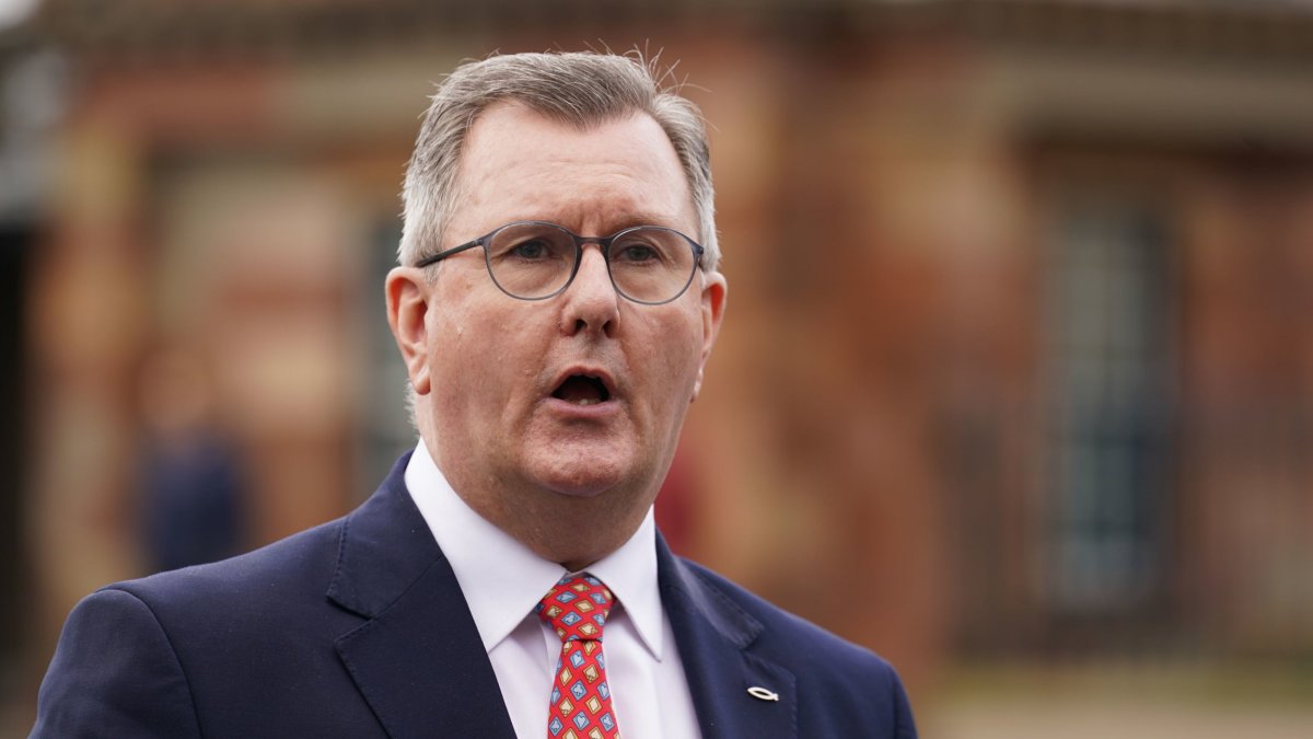 Sir Tony Blair urged DUP leader Sir Jeffrey Donaldson to return to power sharing at the Northern Ireland Assembly (Photo: Brian Lawless/PA Wire)
