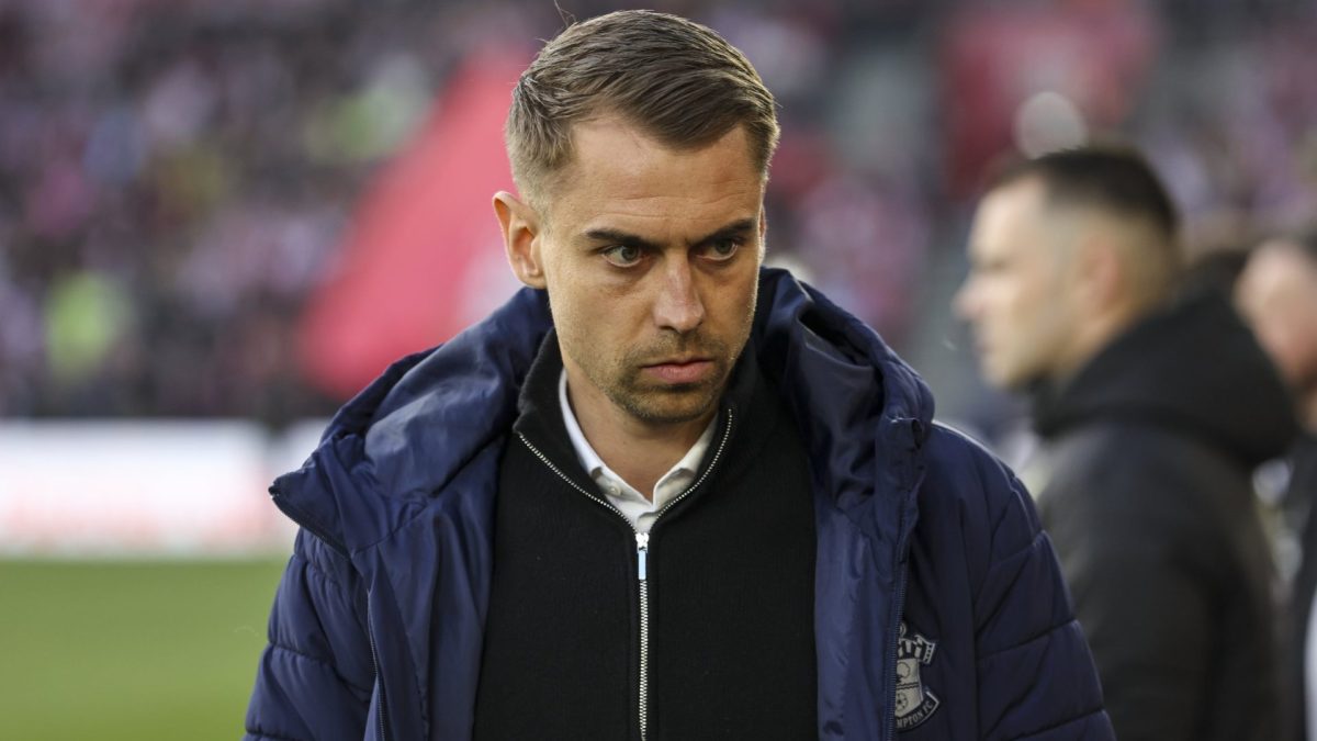 SOUTHAMPTON, ENGLAND - MAY 12: Head Coach Tonda Eckert of Southampton during the Sky Bet Championship Play Off Semi Final Second Leg match between Southampton and Middlesbrough at St Mary's Stadium on May 12, 2026 in Southampton, England. (Photo by Robin Jones/Getty Images)
