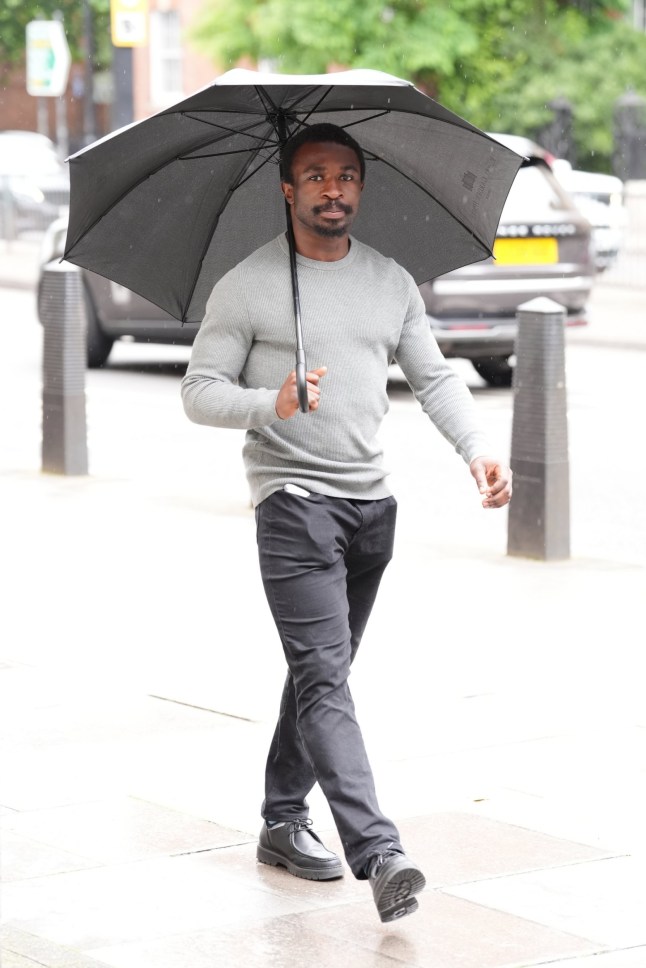 Michael Dome-Bemwin arrives at Westminster Magistrates' Court, central London, accused of a series of fraud and obtaining services by deception charges, after allegedly ordering food and drinks and leaving without paying. One incident involves two shots of Yamazaki whisky worth more than ?2,000. Picture date: Thursday June 11, 2026. PA Photo. Photo credit should read: Jonathan Brady/PA Wire