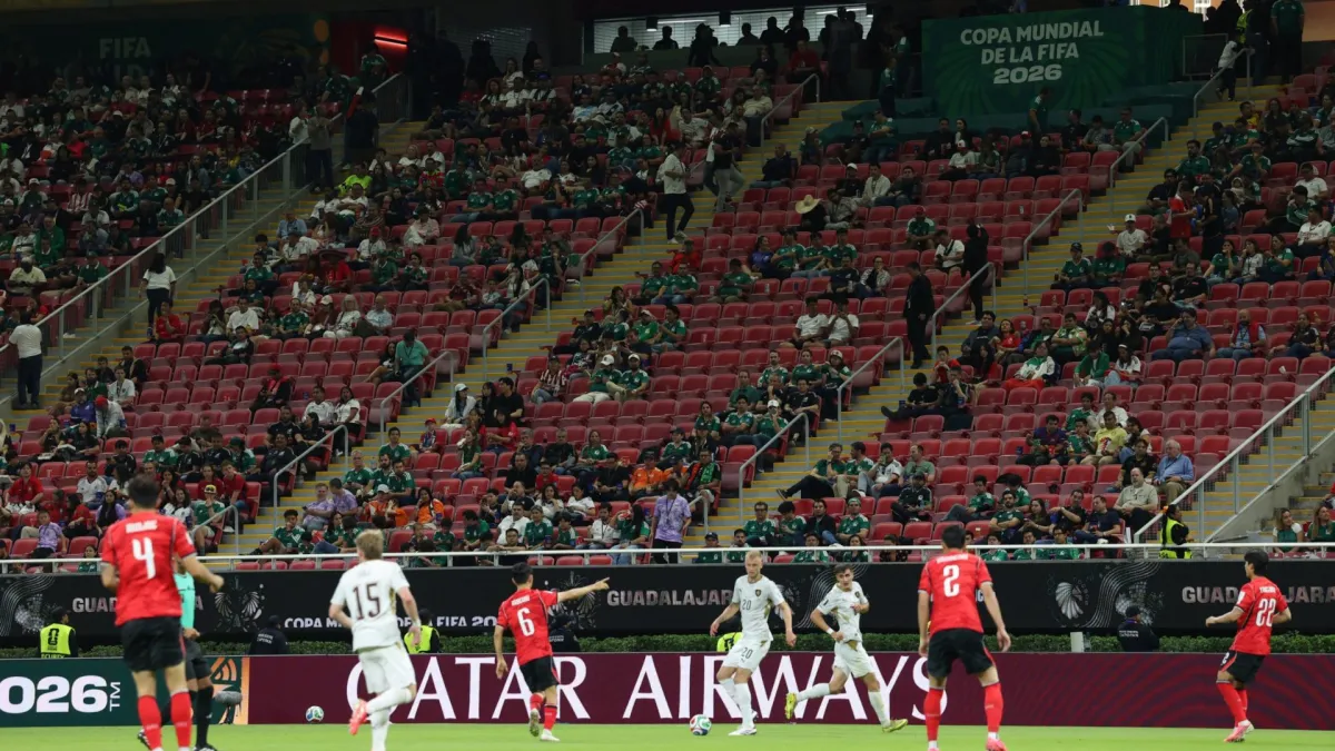 Soccer Football - FIFA World Cup 2026 - Group A - South Korea v Czech Republic - Estadio Guadalajara, Guadalajara, Mexico - June 11, 2026 Empty seats are seen in the stands during the match REUTERS/Paul Childs
