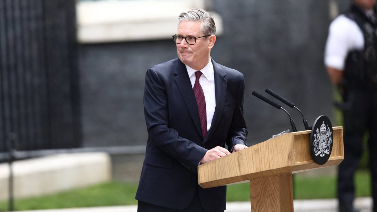 British Prime Minister Keir Starmer looks on, as he announces the timeline for his resignation, outside 10 Downing Street, in London, Britain, June 22, 2026. REUTERS/Toby Shepheard