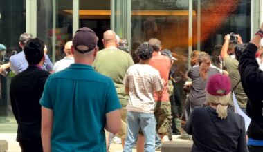 Protesters sprayed with chemical outside St. Paul courthouse during antifa case hearing