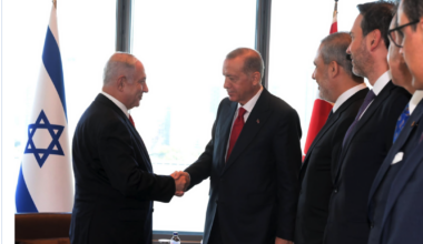 Israel' Benjamin Netanyahu meets Turkey's Recep Tayyip Erdogan in New York, September 2023