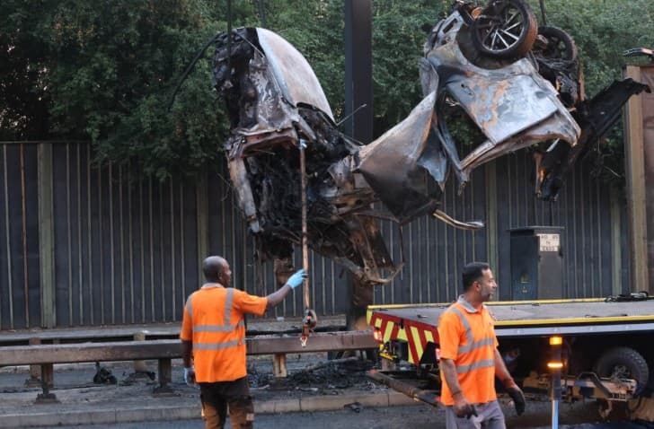Two teenagers dead in London fireball crash as third fights for life - London Evening Standard