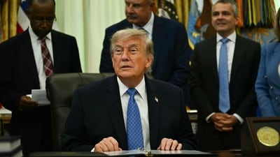 The record-high disapproval ratings during Trump’s second term contrast with the trajectory of his first term. (AFP Photo)