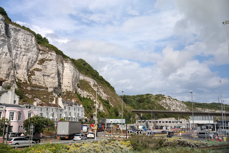 Dover, whose docks are overlooked by the famous white cliffs. Photograph: Enda O'Dowd