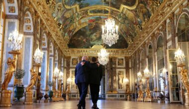French President hosts Trump at Palace of Versailles