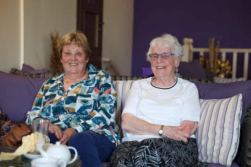 Judith Warnes and Ronnie Robinson in the 7th Heaven Café on Market Square in Boston, Lincolnshire. Photograph: Enda O'Dowd