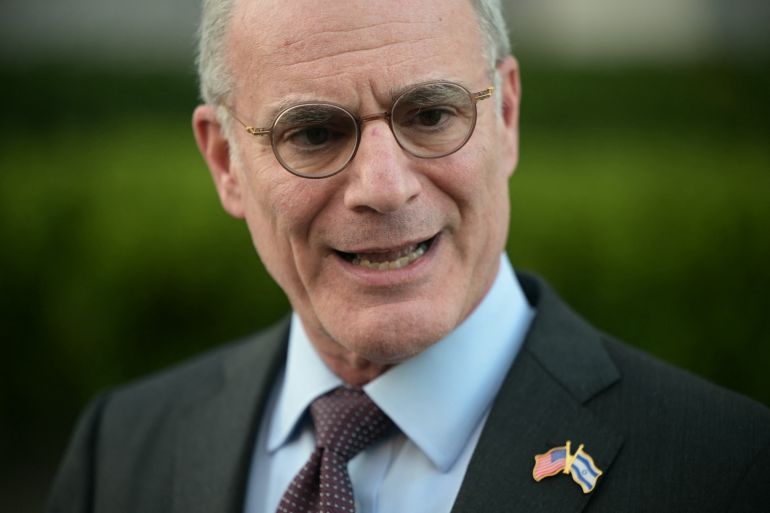 Israel's Ambassador to the US Yechiel Leiter speaks to reporters after a meeting between Israeli and Lebanese delegations hosted by the United States at the State Department in Washington, DC, on June 3, 2026.