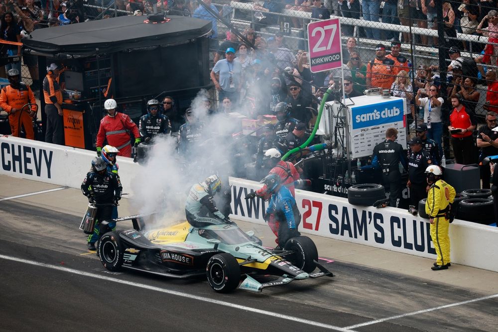 Rossi endured a smoky end to his Indy 500 this year