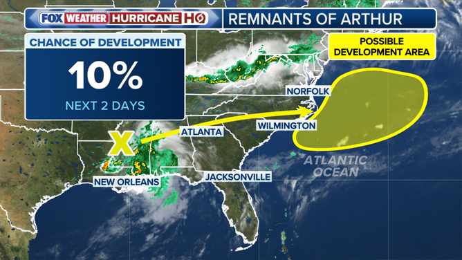 Area to Watch in the remnant of Post-Tropical Storm Arthur