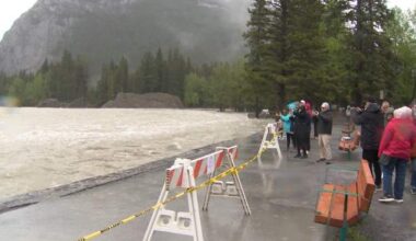 Banff monitoring Bow River for flooding amid heavy downpour, snowpack melt
