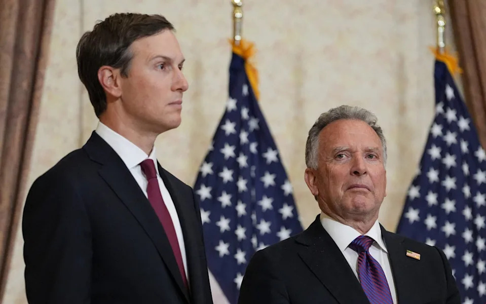 Jared Kushner (left) and Steve Witkoff have been heavily involved in Donald Trump's efforts to broker international peace agreements