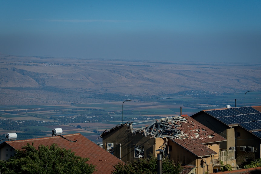 The view from a damaged house in Misgav Am.